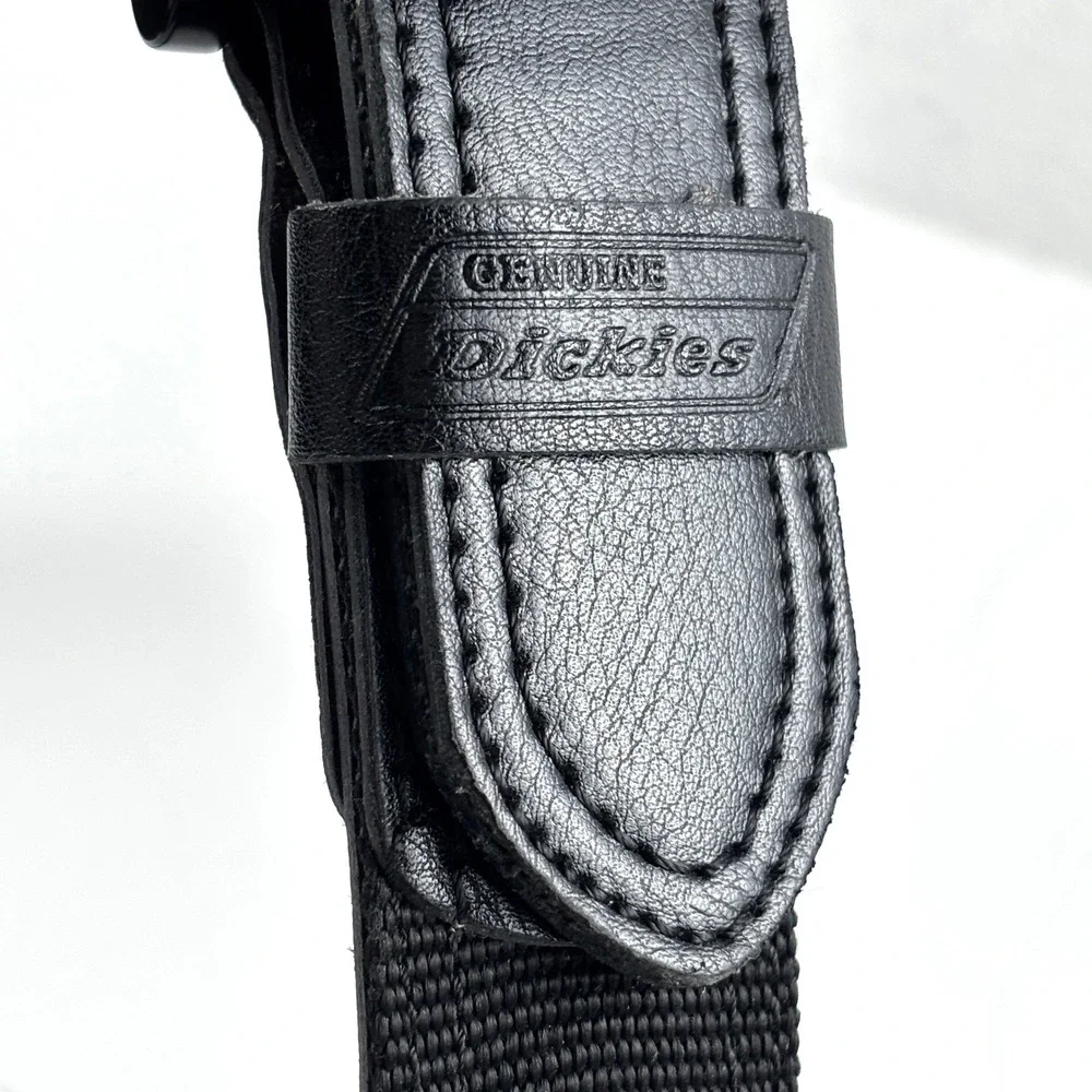 Dickies Belt Men 32 Black Leather Trim Webbed Utility 11GD030001 Workwear Rugged